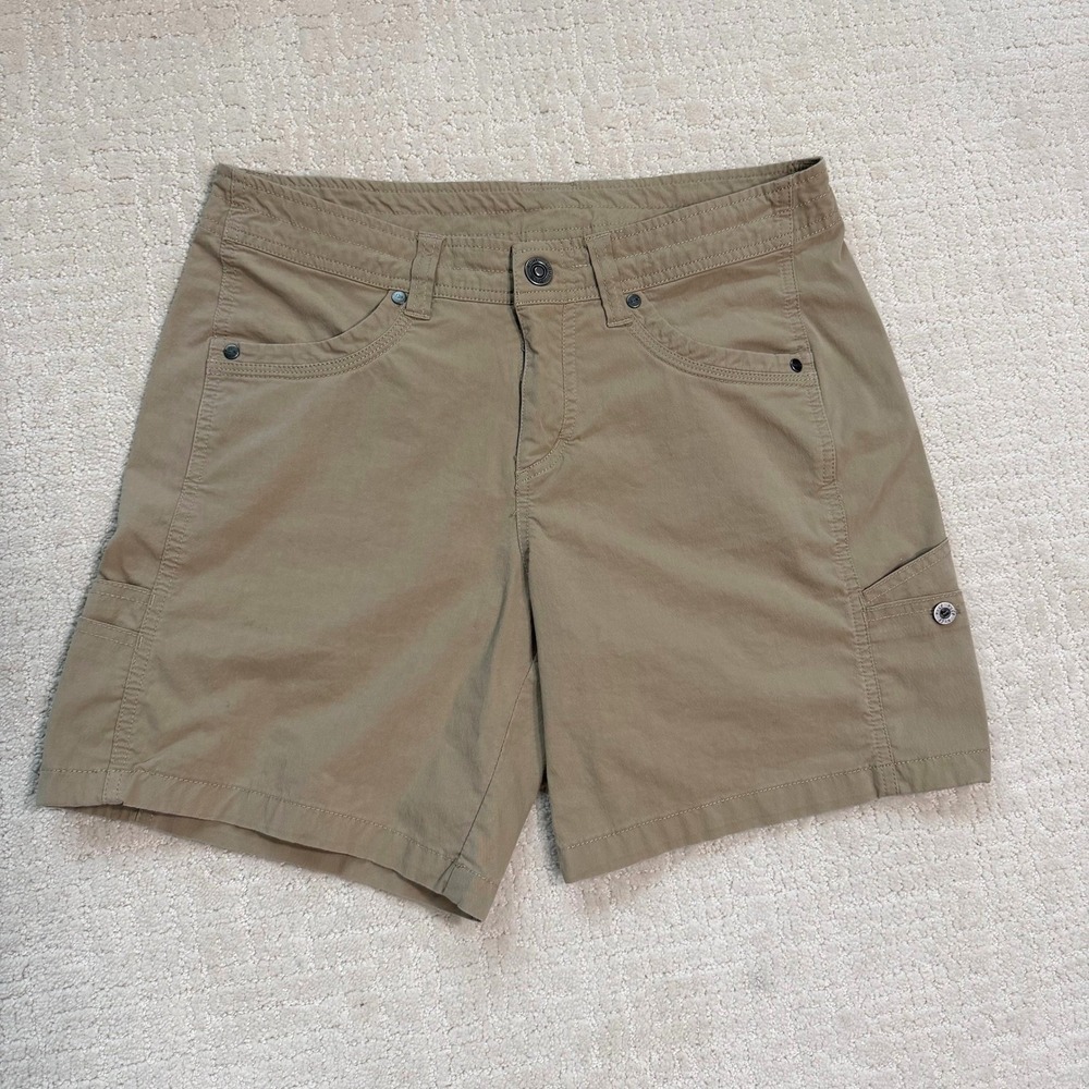 Kuhl Khaki Tan Hiking Shorts Womens 8 Outdoor Utility Gorpcore Granola Activewr